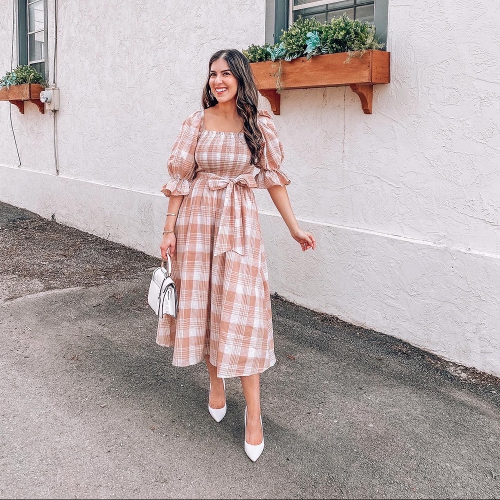 Plaid Midi Dress